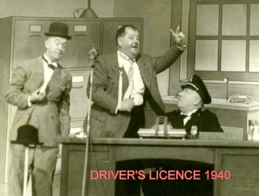LAUREL and HARDY The Driver's Licence sketch by A.J Marriot.
