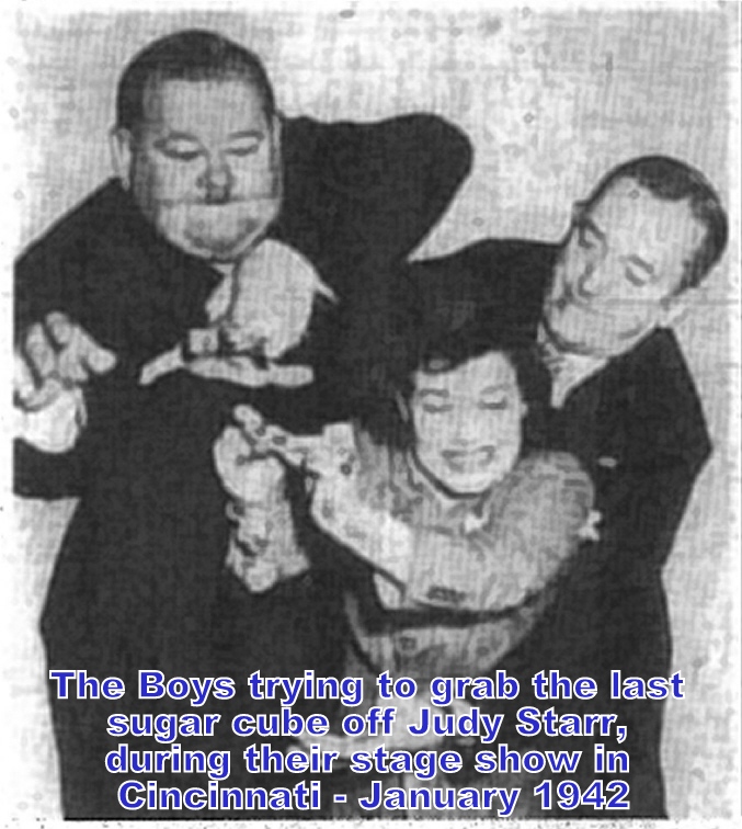 LAUREL and HARDY with JUDY STARR by A.J Marriot.
